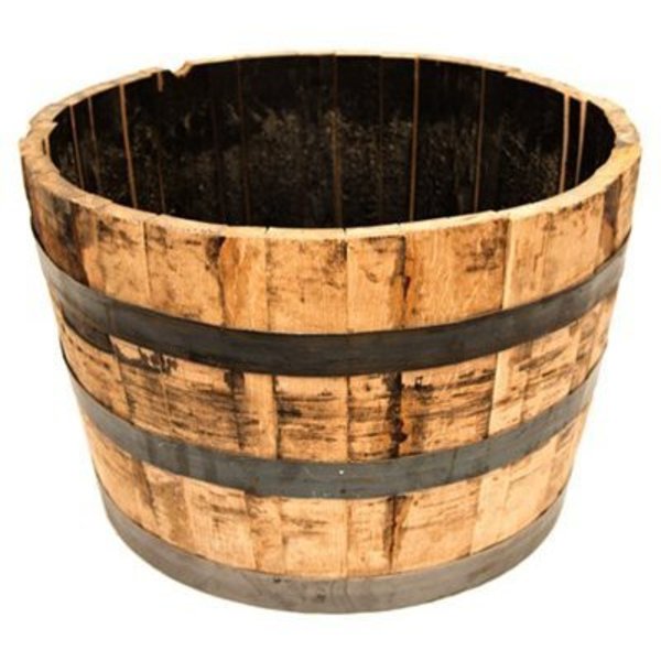 Real Wood Products Half Oak Barrel Planter B100
